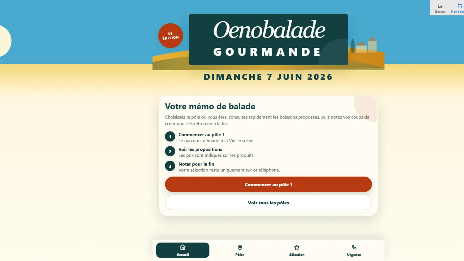 Capture du site Œnobalade Gourmande